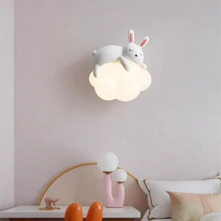 TITY children wall light white bear rabbit close-up