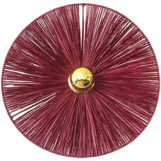 Red woven straw wall sconce 30cm warm white 3000K