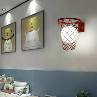 Basketball hoop LED wall light black red aluminum – detail