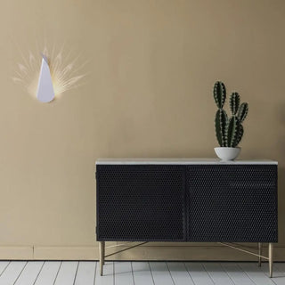 Peacock sconce gold feather detail – close-up