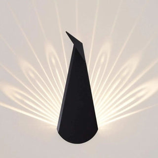 Peacock wall sconce silver feather detail G4 LED