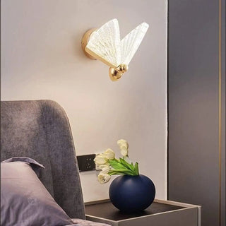 Butterfly wall sconce G4 gold multicolor acrylic – front view