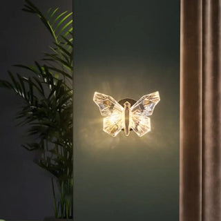 Gold acrylic butterfly wall sconce LED clear modern