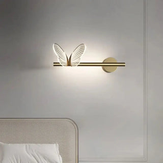 Butterfly art deco outdoor wall sconce G4 golden IP65 – front