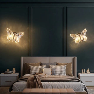 Gold butterfly origami wall light G9 LED dimmable 20x14cm