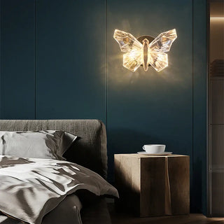 Origami butterfly gold wall sconce modern art LED aluminium acrylic