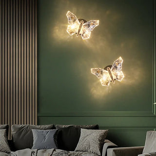 Butterfly wall light origami style gold G9 LED dimmable IP20