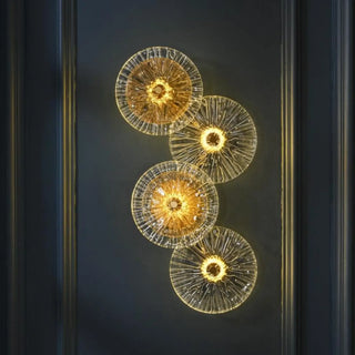 Vintage gold glass wall light G4 10W 20x20cm – detail