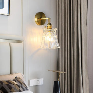 Gold tulip glass wall sconce E27 – art deco handcrafted
