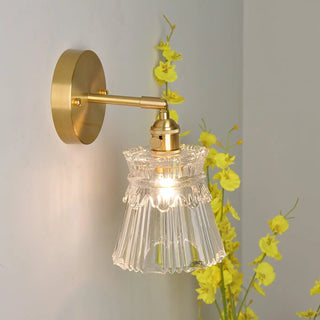Gold art deco glass sconce – handcrafted tulip design