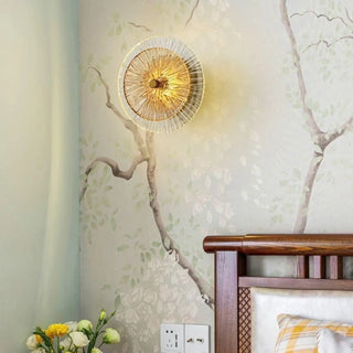 Glass paste wall sconce G4 gold vintage aluminum – front view