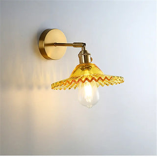 Yellow coloured glass wall sconce E27 LED clear transparent