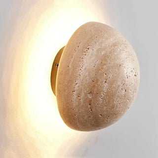Stone marble wall sconce beige 1350g – installed