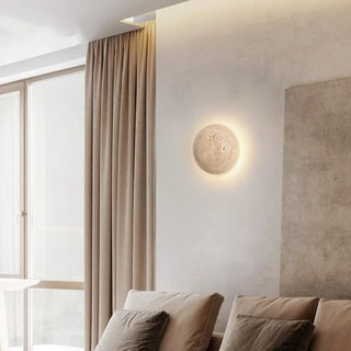 Marble stone wall sconce E27 beige 12cm – front view