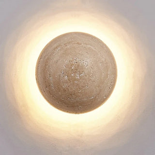 Beige marble resin wall light E27 10W – angle view
