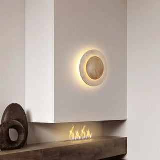 Natural stone wall sconce 3500g warm white close-up