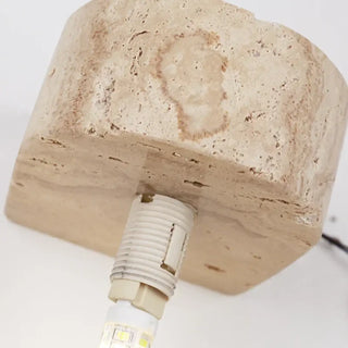 Natural stone wall sconce side view – white glass ball IP20 10×12×15cm