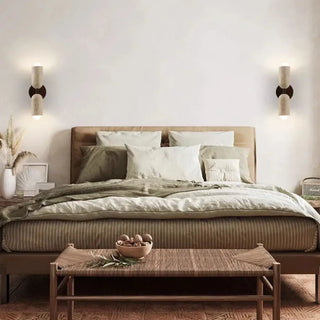 Brown stone wood wall sconce 2000g LED bedroom accent
