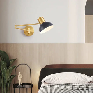 Pivoting reading wall sconce E27 black metal IP65 – front view