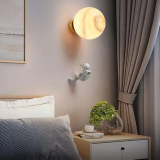 Planet wall light aluminum glass 15x40cm – side view