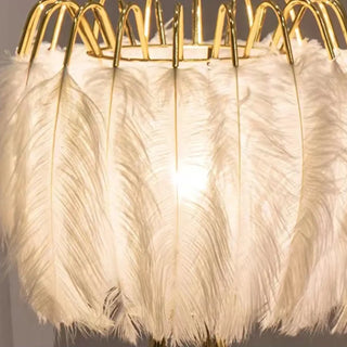 Feather wall sconce side view gold base Art Deco