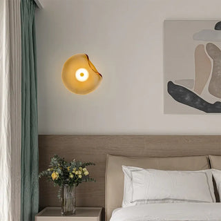 Orange amber tinted glass wall sconce – IP65 dimmable LED 5W