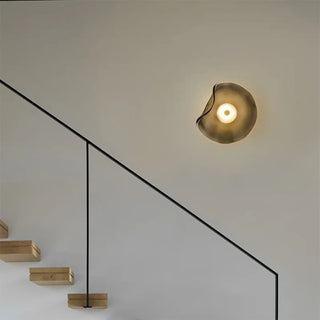 Postmodern blown tinted glass wall sconce – gray smoky IP65 25×25cm