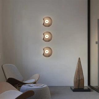 Postmodern glass wall sconce close-up – gray dimmable 3000K 1200g