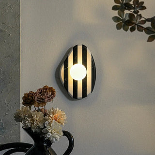 Marble wall sconce E27 IP65 black dimmable 20cm disc