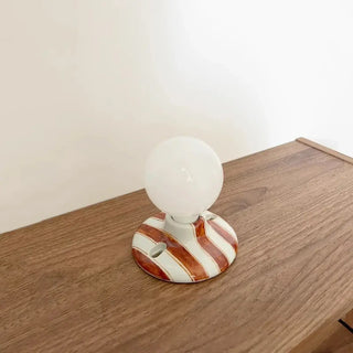 Modern striped wall sconce E27 installed – side view