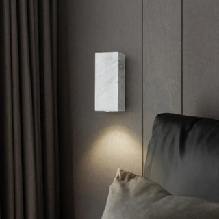 Marble rectangle wall sconce G9 white IP65 16cm – front view
