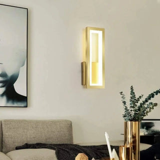Black rectangular wall light close-up G9 aluminum