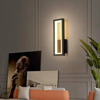Rectangular LED wall sconce G9 17W black aluminum