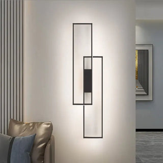 Double rectangular wall sconce black – 18×38cm LED fixture