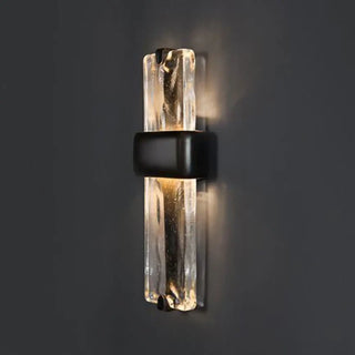 Black vintage Scandinavian wall light E27 LED metal glass 50cm