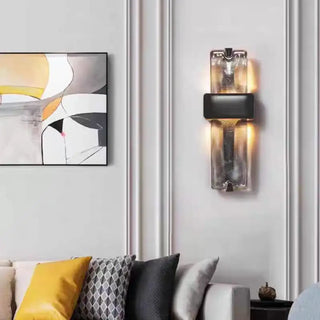 Black metal glass retro wall lamp E27 LED Scandinavian vintage
