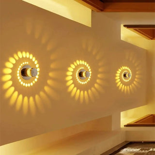 Spiral RGB color changing LED wall sconce – front view