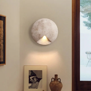 Concrete disc wall sconce G9 LED grey warm white ambient