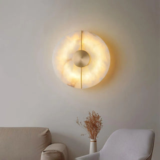 White marble aluminium wall sconce G9 7W LED round modern