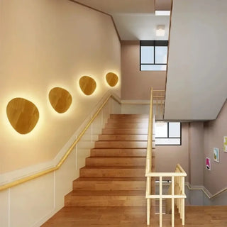 Natural wood oval wall lamp G4 LED IP65 warm white integrated
