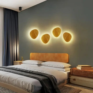 Round wooden wall sconce G4 LED IP65 beige integrated light