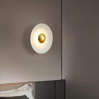 White round dimmable wall sconce 30cm – close-up metal detail