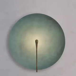 Green metal disc wall sconce LED S 30cm modern