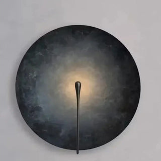 Gray round metal wall sconce LED 30cm feature wall