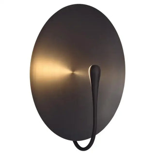 Metal disc wall sconce top view round LED modern