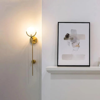 Gold vertical wall light E14 15W LED aluminium acrylic 62cm