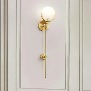 Modern gold wall sconce E14 LED slim 62cm aluminium acrylic