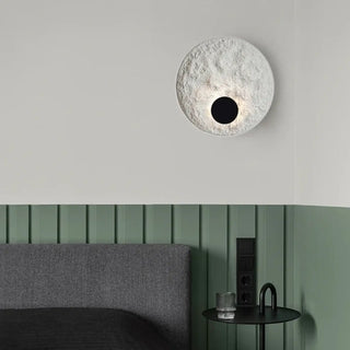 Round eclipse wall sconce LED white plaster S 30cm – front view