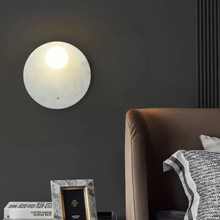 Marble globe wall sconce G9 LED dimmable – white 30cm