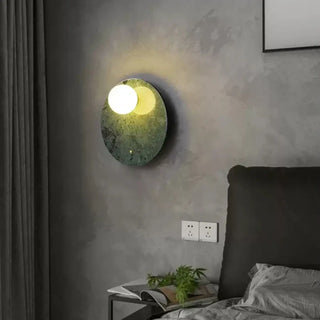 Green marble globe wall light G9 – glass dimmable 30cm